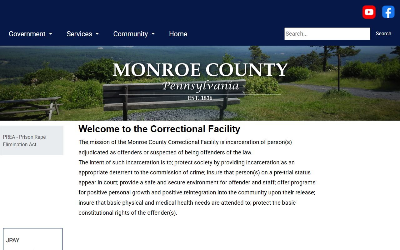 Monroe County Correctional Facility inmate lookup official facility page