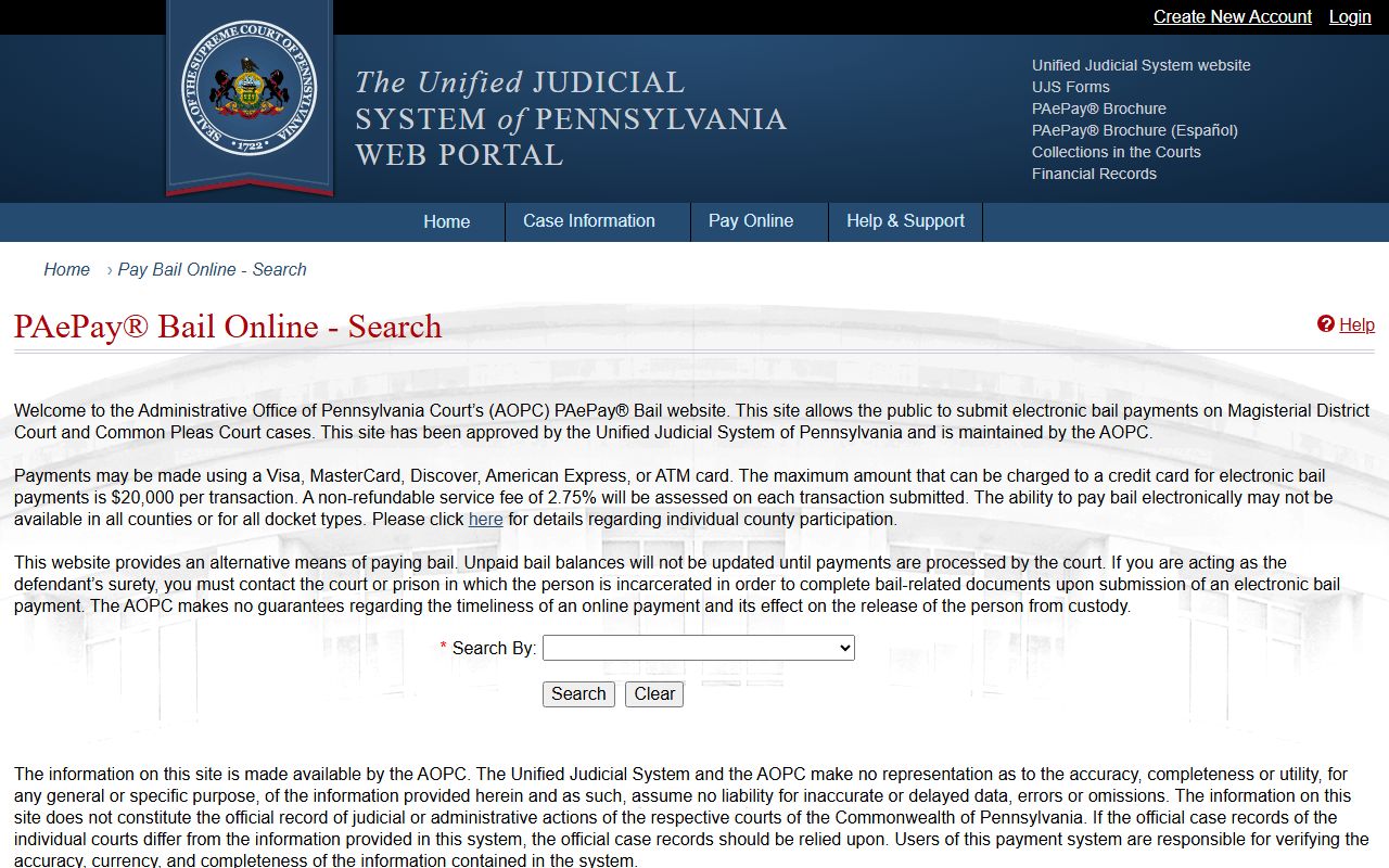 Monroe County bail records after arrest in PAePay Bail Online